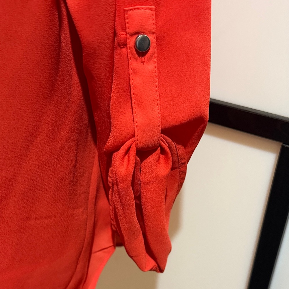 Apt. 9 Bold Red V-Neck Blouse - Color: Chery Tulip - Picture 3 of 5
